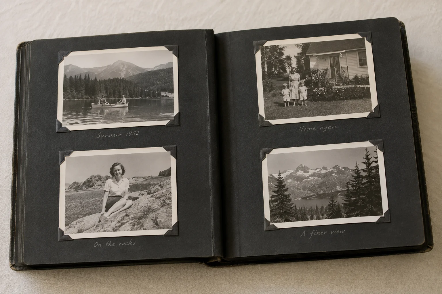 Albumpagina’s met foto’s en bijschriften