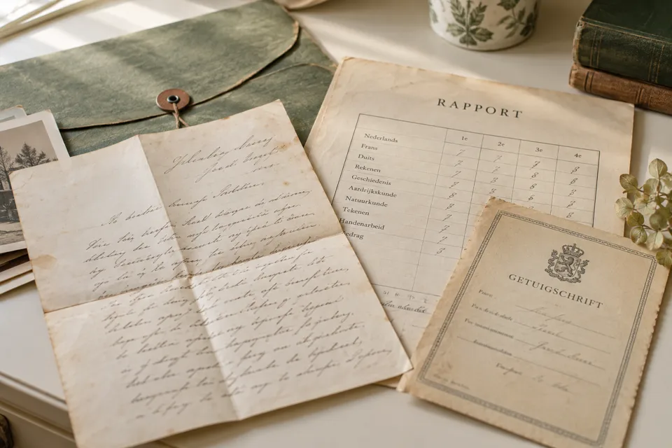 Familiedocumenten — illustratief voorbeeld van het materiaal