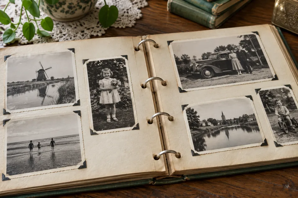 Ringbandfotoalbums — illustratief voorbeeld van het materiaal